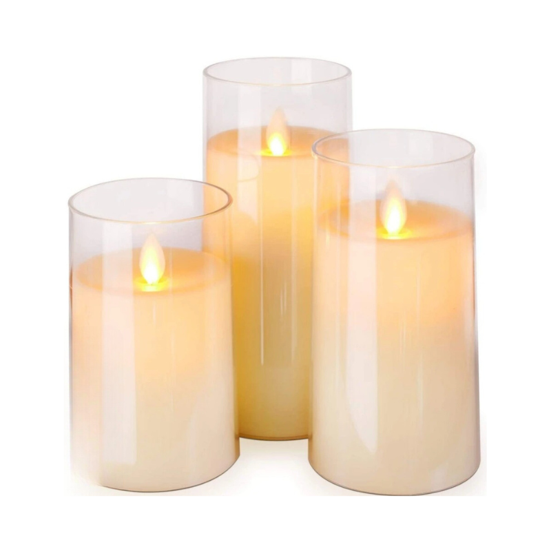 Flameless LED Candles with String Lights – Remote Control Battery Operated Timer Candles for Home Decor, Weddings, Christmas & Parties