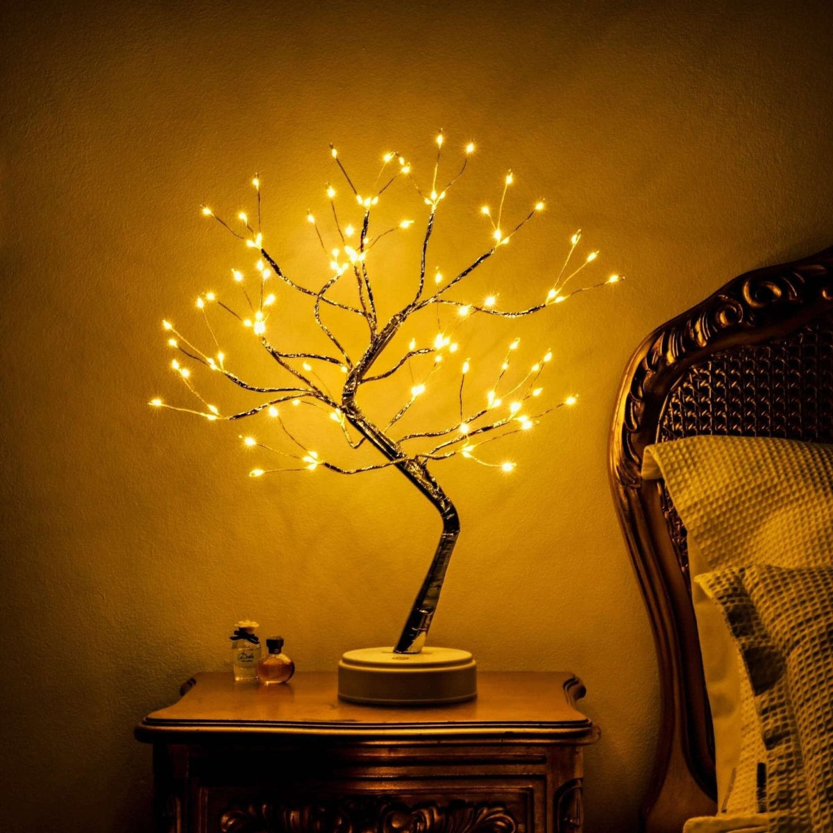 Illuminated Branch Tabletop Accent with LED Glow for Bedroom, Living Room & Bedside Decor | Battery or USB Powered