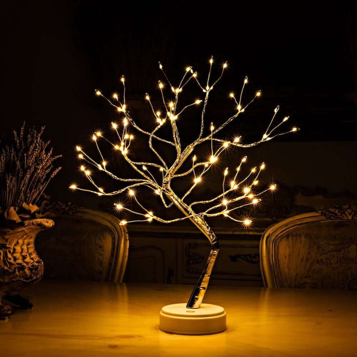 Illuminated Branch Tabletop Accent with LED Glow for Bedroom, Living Room & Bedside Decor | Battery or USB Powered