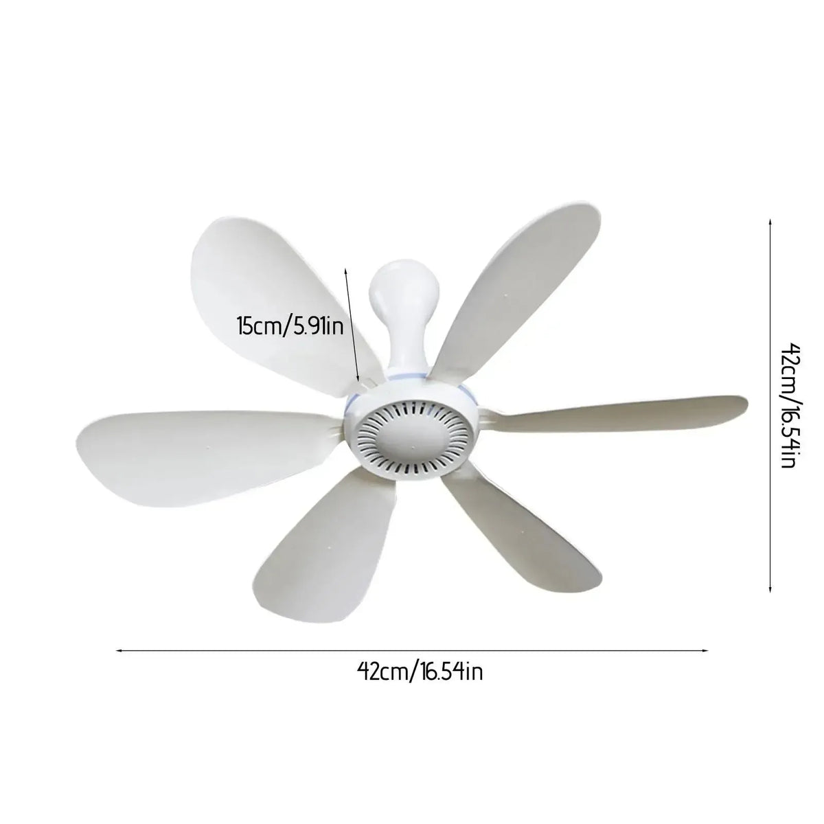 Portable Hanging Fan with Remote – 6-Blade Ceiling Fan and Timer for Camping, Tents, RVs