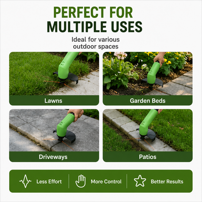 Battery-Powered Handheld Lawn Edger Compact Garden Tool for Trimming Grass Edges Pathways Borders Adjustable Lightweight Yard Maintenance