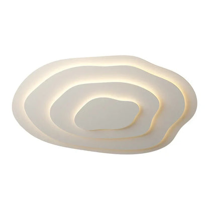 LED Flush Mount Ceiling Light 16-24 in White Acrylic Wave Design for Bedroom Living Room Hallway Dimmable Modern Lighting Fixture 110V