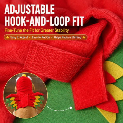Ortekor Halloween Turkey Costume for Dogs & Cats - One-Piece Hooded Pet Outfit for Parties & Photos