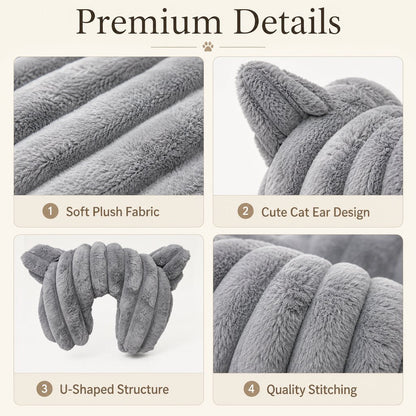 Ortekor Cozy U-Shaped Pet Neck Pillow for Cats & Small Dogs – Soft Plush Sleeping Support Cushion for Comfortable Naps at Home & Travel