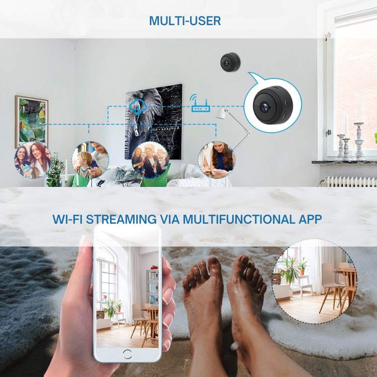 Magnetic Mini Surveillance Camera HD 1080p Wide Angle Night Vision Home Security Monitor