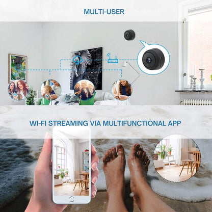 Magnetic Mini Surveillance Camera HD 1080p Wide Angle Night Vision Home Security Monitor