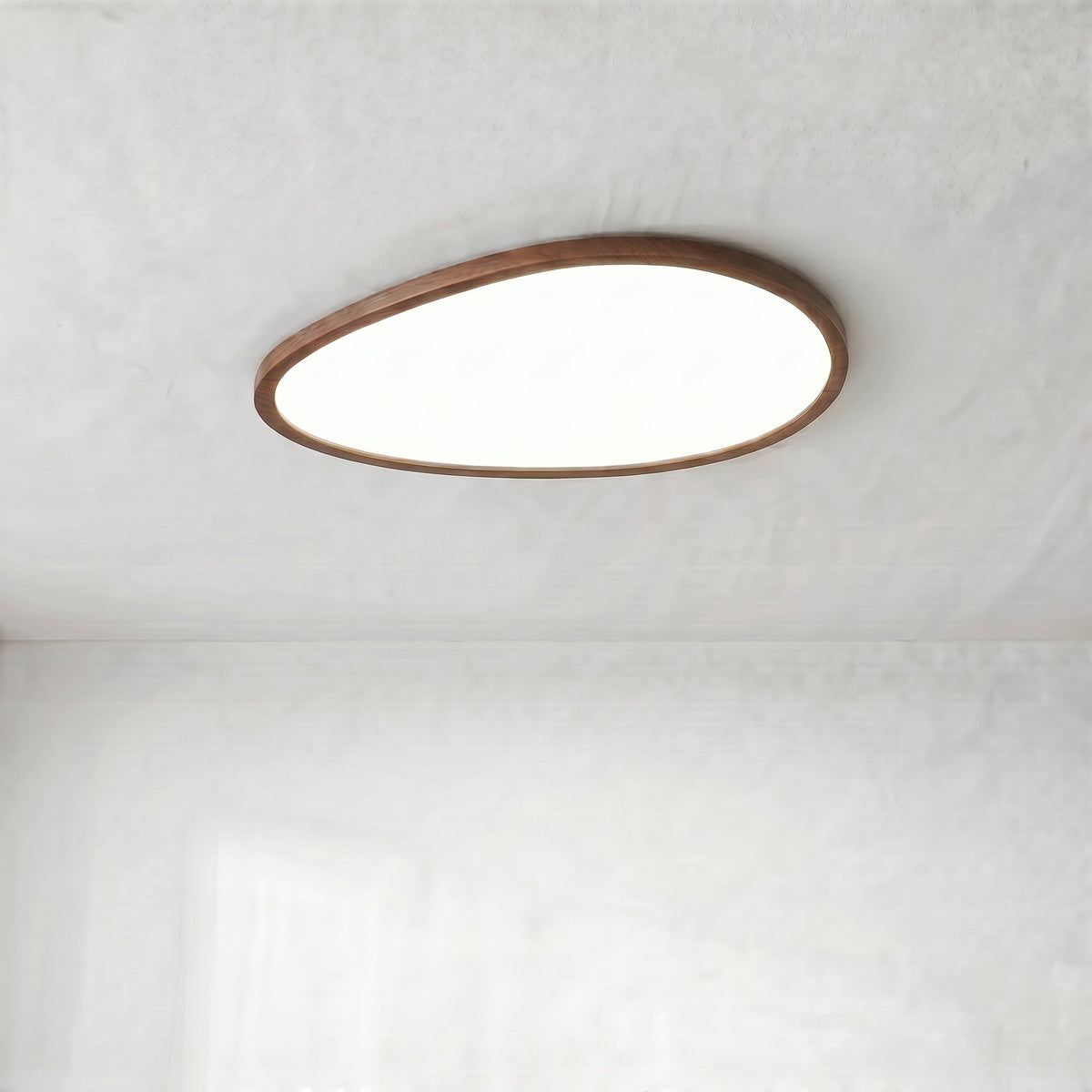 Slim-Profile Wood Ceiling Light – Modern Nordic LED Flush Mount for Living Room, Hall & Office – 3000K Warm White