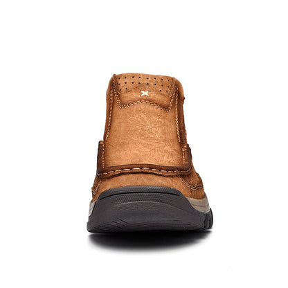 Leather High-Top Ankle Boot Orthopedic Arch Support Walking Sneakers for Men & Women | Posture Correcting Slip-On Athletic Footwear