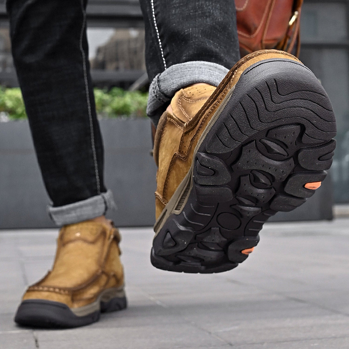 Leather High-Top Ankle Boot Orthopedic Arch Support Walking Sneakers for Men & Women | Posture Correcting Slip-On Athletic Footwear