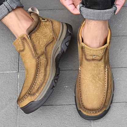 Leather High-Top Ankle Boot Orthopedic Arch Support Walking Sneakers for Men & Women | Posture Correcting Slip-On Athletic Footwear