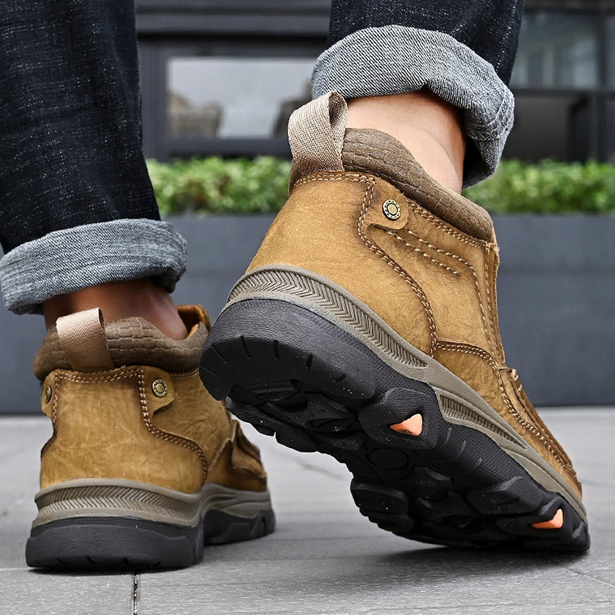 Leather High-Top Ankle Boot Orthopedic Arch Support Walking Sneakers for Men & Women | Posture Correcting Slip-On Athletic Footwear