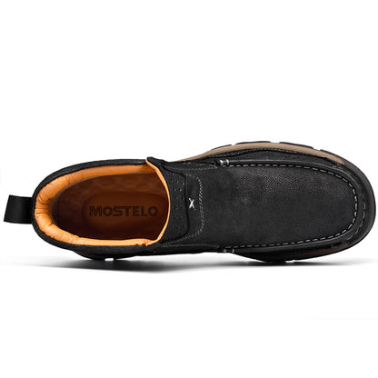 Leather High-Top Ankle Boot Orthopedic Arch Support Walking Sneakers for Men & Women | Posture Correcting Slip-On Athletic Footwear