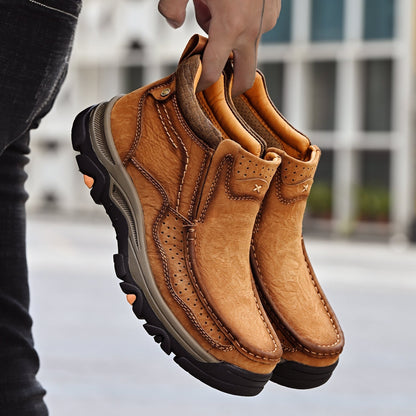 Leather High-Top Ankle Boot Orthopedic Arch Support Walking Sneakers for Men & Women | Posture Correcting Slip-On Athletic Footwear