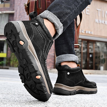 Leather High-Top Ankle Boot Orthopedic Arch Support Walking Sneakers for Men & Women | Posture Correcting Slip-On Athletic Footwear