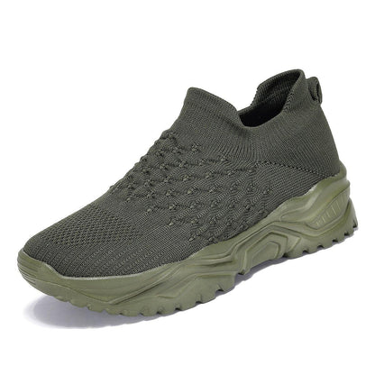 Slip-On Walking Shoes with Cushioned Insole & Arch Support in Olive Green for Men & Women