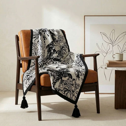 FLORAWING – Vintage Bird Throw Blanket for Elegant Home Comfort