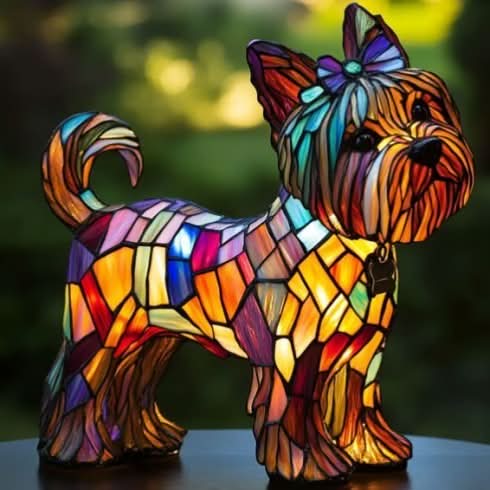 Dog Breed LED Night Light Sculpted Resin Desk Lamp with USB Power for Bedroom, Living Room & Nursery Decor | Accent Lighting for Pet Lovers