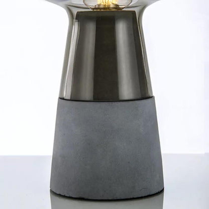 Glass Goblet Table Lamp with Cement Base – Warm Ambient Lighting for Bedroom, Living Room & Nightstand | Modern Tinted Globe Accent Light