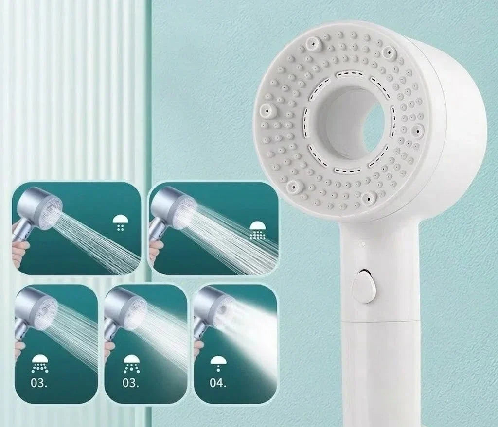 High-Pressure Handheld Shower Head with 5 Spray Patterns for Low Water Pressure Bathrooms