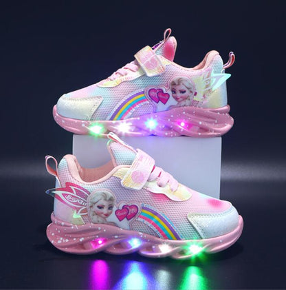 Light-Up Sneakers for Kids with LED Soles & Hook-and-Loop Strap for Boys & Girls Active Play Indoor Outdoor Everyday Wear
