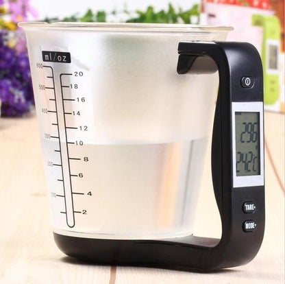 Digital Measuring Cup Kitchen Scale with LCD Display – Weigh & Pour in One Tool for Baking, Coffee, Meal Prep – 35 oz Capacity, Auto