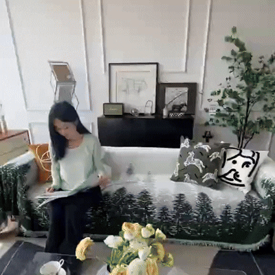 Feleicity Sofa Cover - Forrest tree design, Versatile Couch Protection