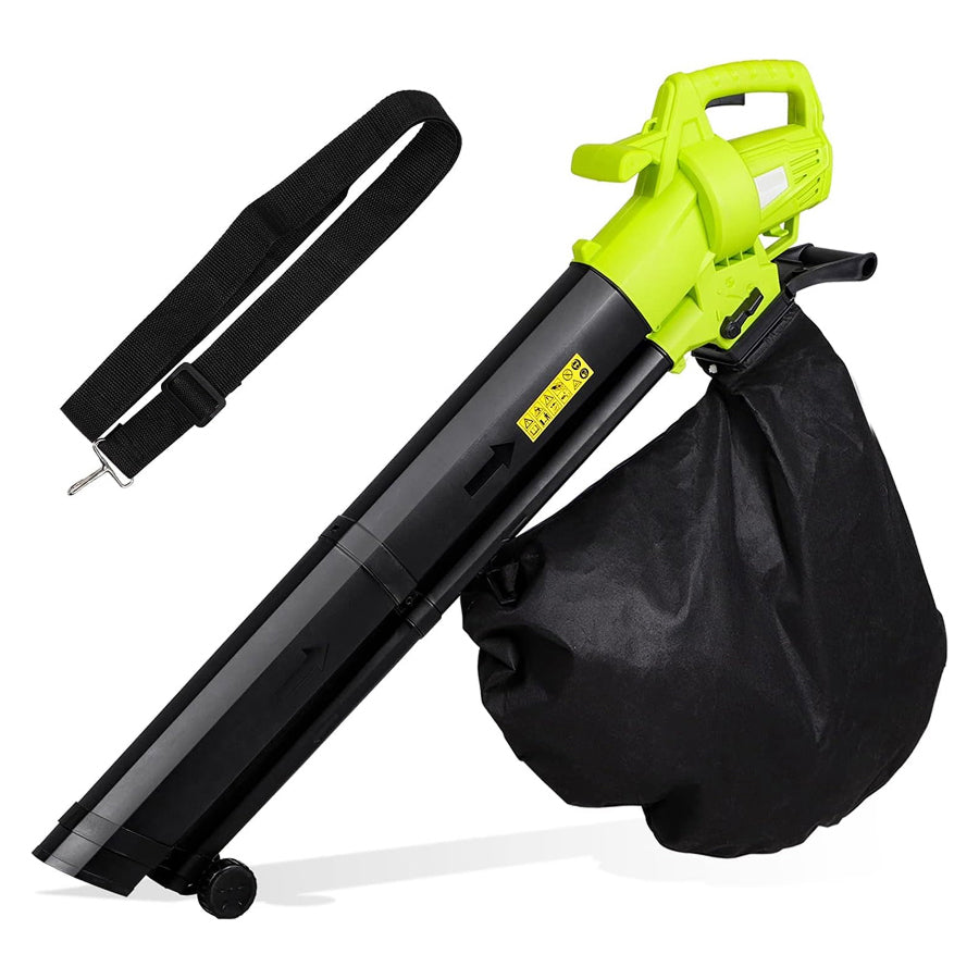 Electric Leaf Blower Vacuum Mulcher 3-in-1 with 35L Bag & 10:1 Shredder for Lawns Driveways Patios | Lightweight Corded Garden Tool