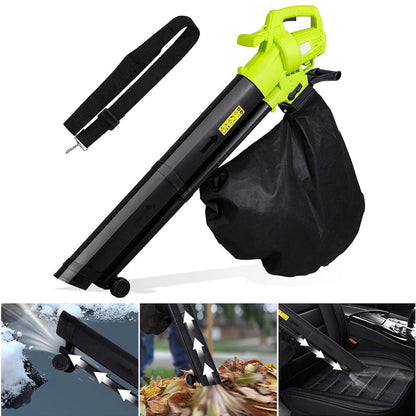 Electric Leaf Blower Vacuum Mulcher 3-in-1 with 35L Bag & 10:1 Shredder for Lawns Driveways Patios | Lightweight Corded Garden Tool