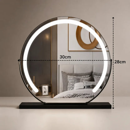 LED Lighted Makeup Mirror 15x Magnifying Touch Adjustable Brightness Vanity Desktop Gold Black White Rotating Frame 3 Light Modes for