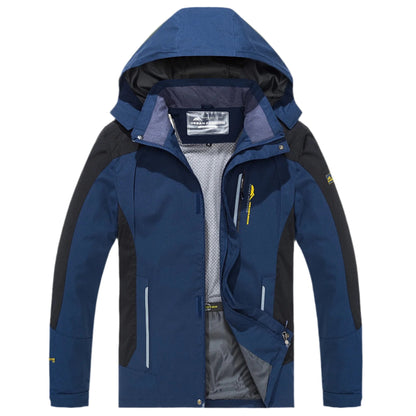 Men's Waterproof Windproof Hiking Jacket with Hood for Outdoor Adventures, Camping, Trekking & Running