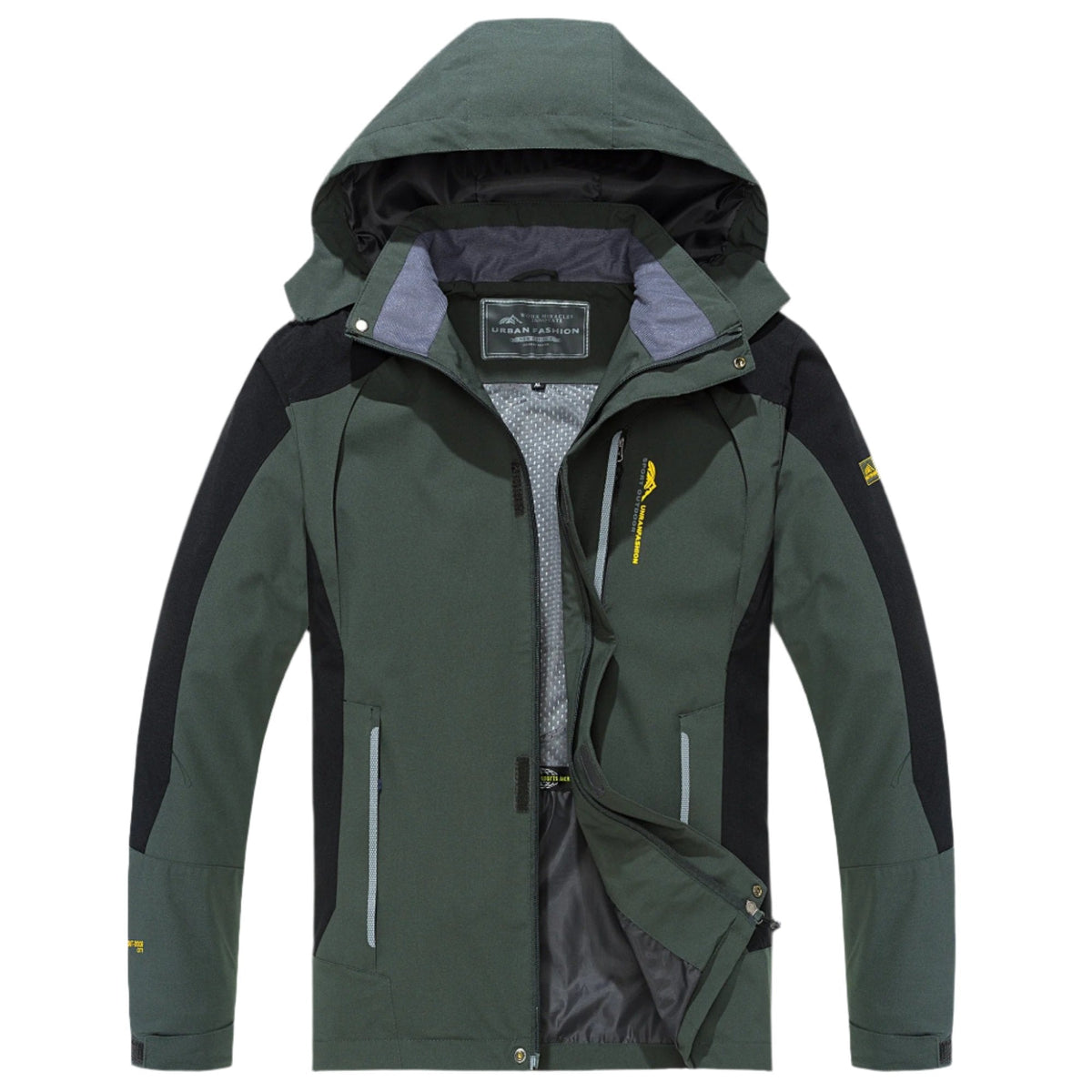 Men's Waterproof Windproof Hiking Jacket with Hood for Outdoor Adventures, Camping, Trekking & Running