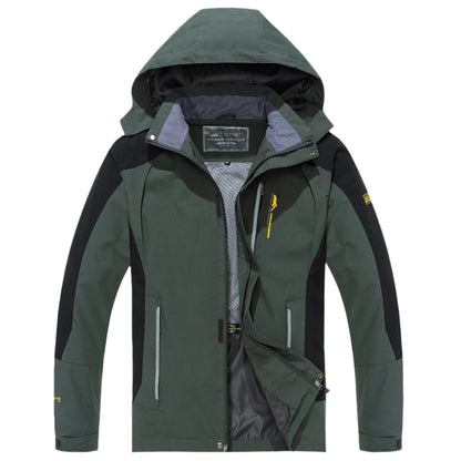 Men's Waterproof Windproof Hiking Jacket with Hood for Outdoor Adventures, Camping, Trekking & Running