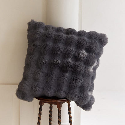 Plush Faux Fur Throw Pillow Case 18x18 or 20x20 Inch Square Cushion Cover Soft Decorative Accent for Sofa Couch Bedroom Living Room Washable