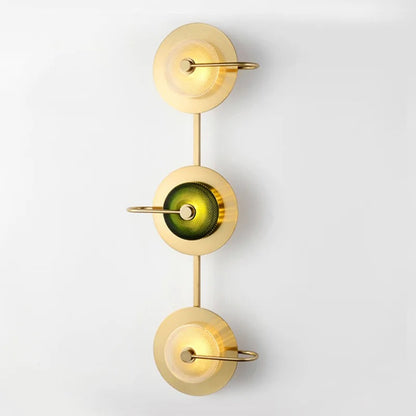 Wall Sconce Light Fixture Gold Finish E27 Socket Clear or Green Glass for Hallway Bedroom Living Room Modern Brass-Style Accent Lighting