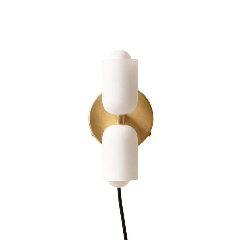 Hand-Blown Glass Wall Light Fixture Multi-Color Shade Metal Base Hardwired or Plug-In for Living Room Bedroom Hallway Modern Contemporary Ac