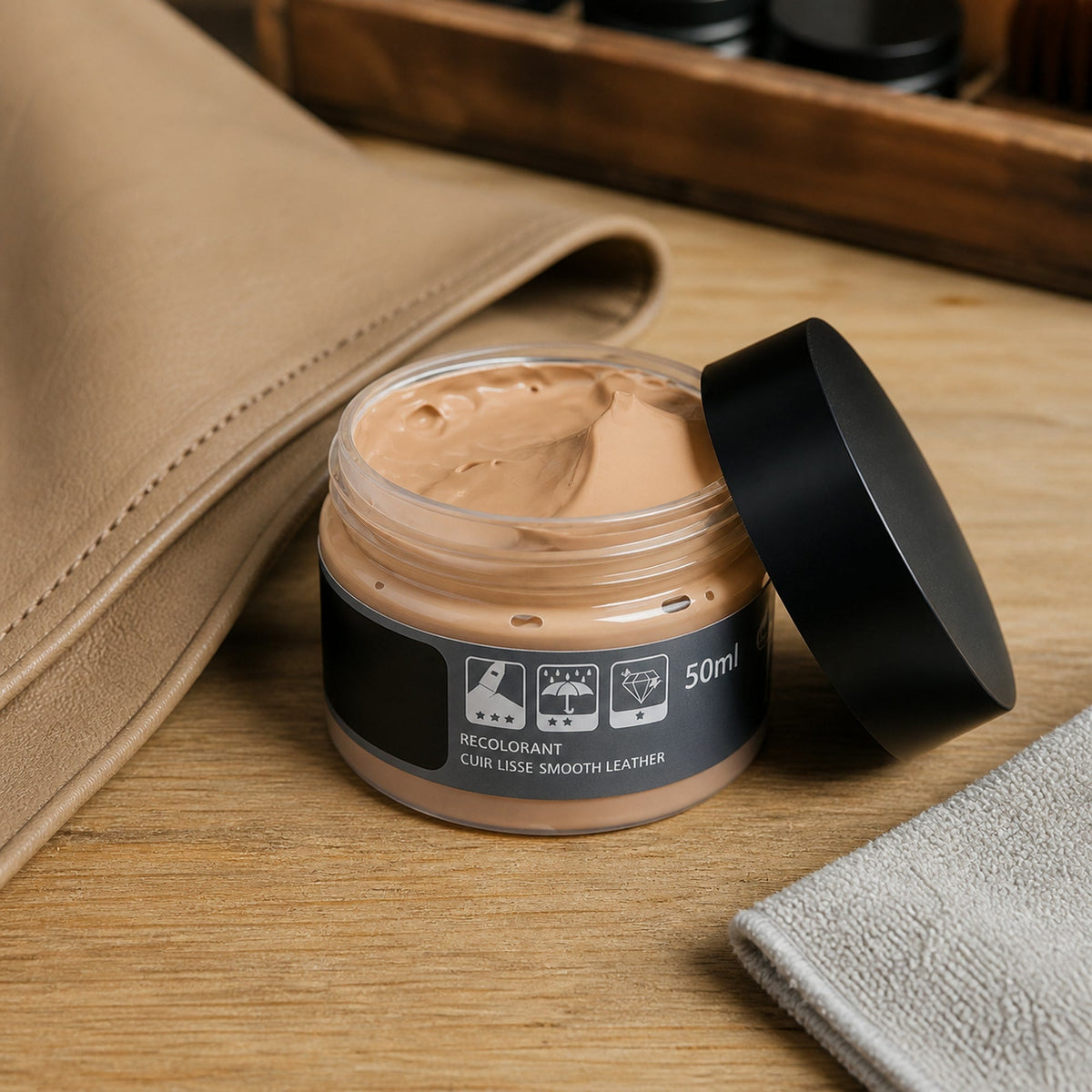 Leather Touch-Up Cream for Scuffs & Color Loss on Car Seats, Couches, Shoes, Bags – 6 Shades Available