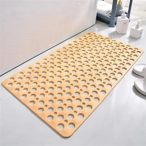 Non-Slip Textured Bath Mat with Suction Cups for Shower and Tub Safety Gray Blue White Pink Green Yellow Available