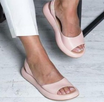 Women's Flat Sandals Open-Toe Summer Footwear Casual Beach Slides for Walking
