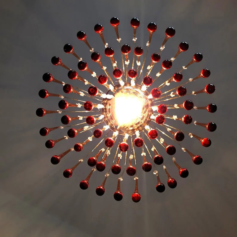 Handblown Honey-Tone Glass Hanging Chandelier with Gold Frame 24 in Adjustable Height for Dining Tables Kitchen Islands Hallways Art Deco Gl