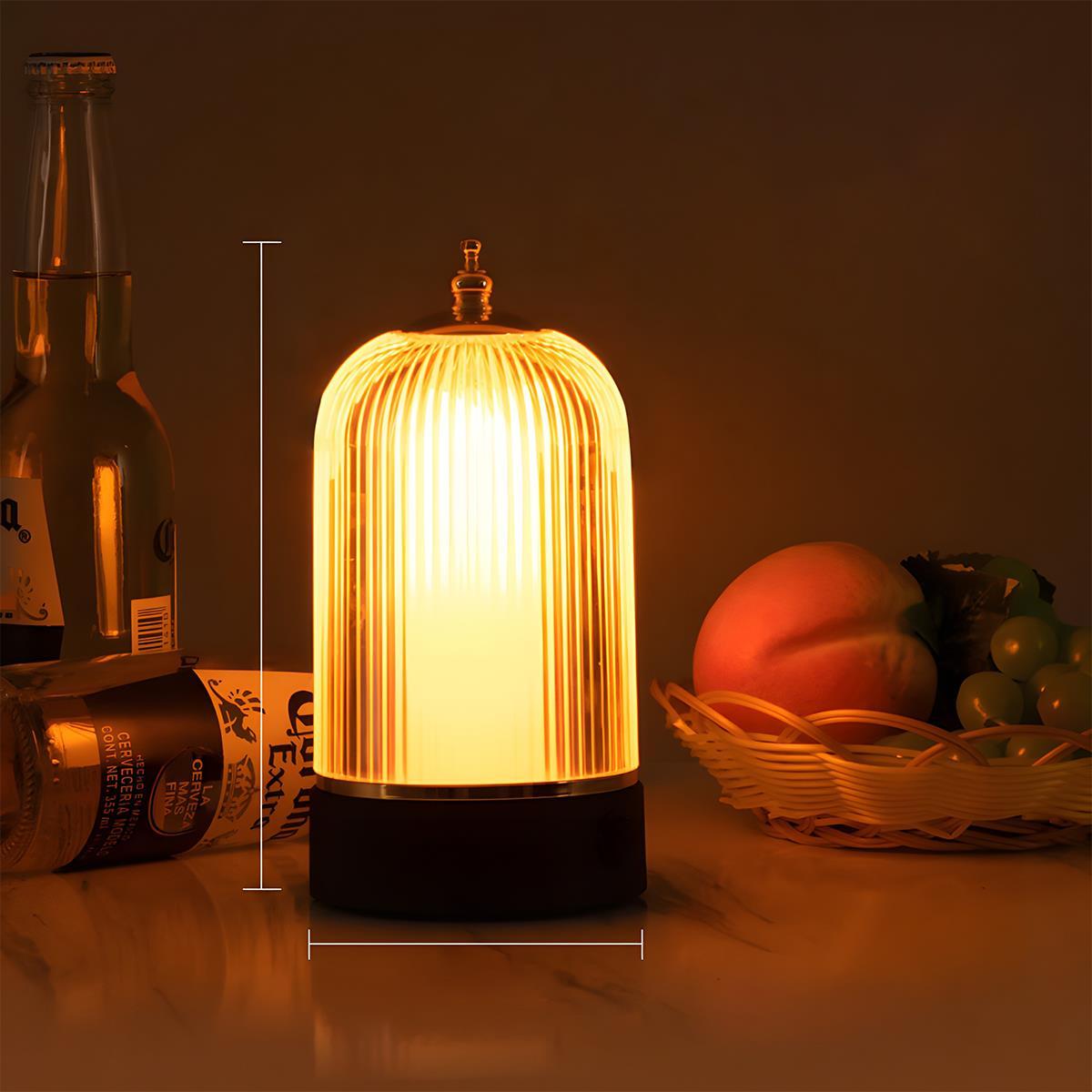 Cordless Touch-Dimming Portable Lamp 7.5 Inches Tall with USB Rechargeable Battery for Nightstand Living Area Dining Surface