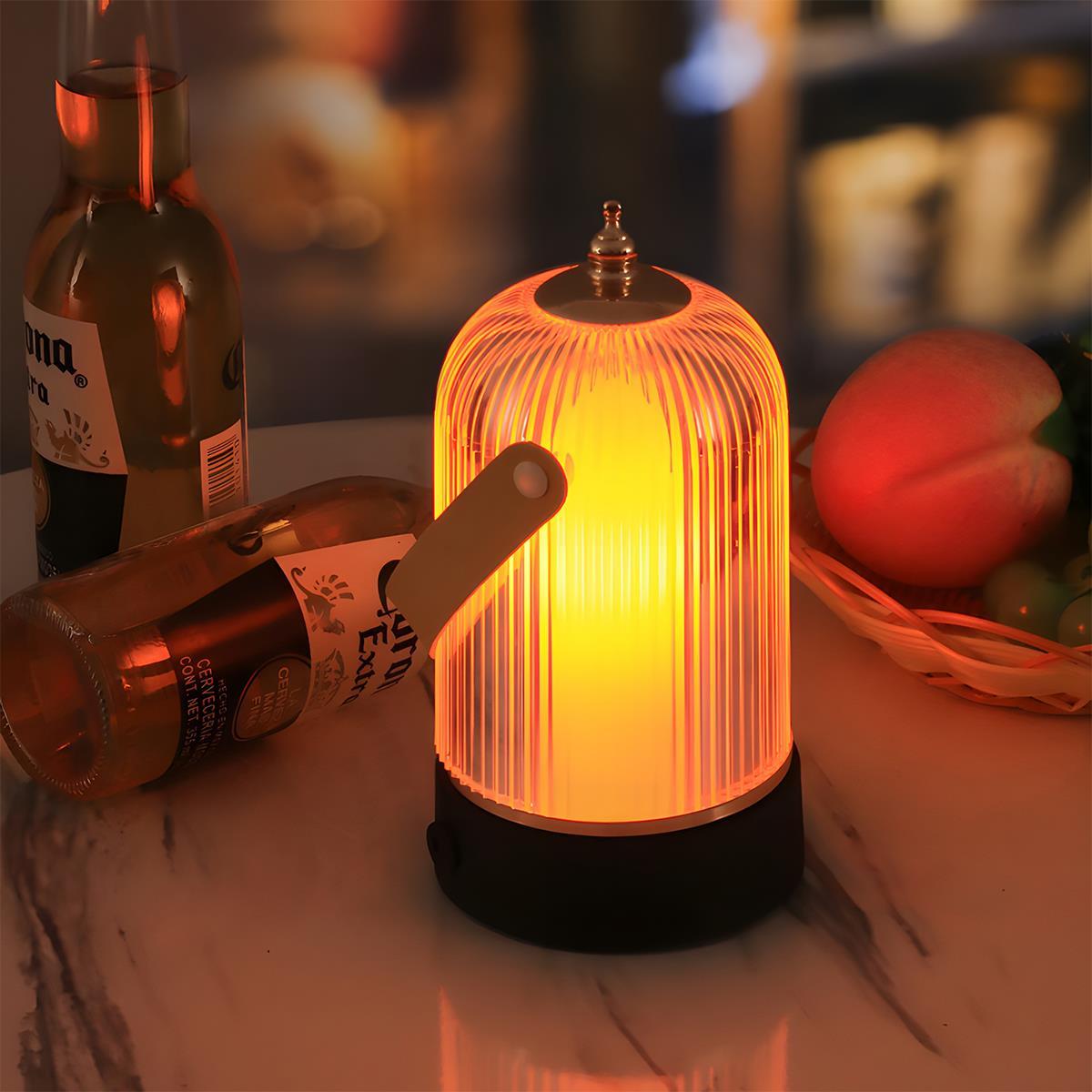 Cordless Touch-Dimming Portable Lamp 7.5 Inches Tall with USB Rechargeable Battery for Nightstand Living Area Dining Surface