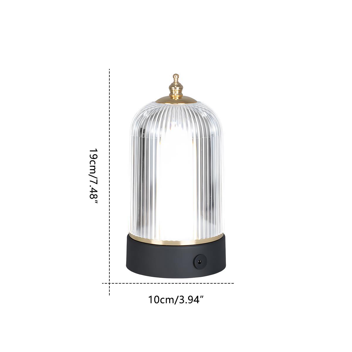 Cordless Touch-Dimming Portable Lamp 7.5 Inches Tall with USB Rechargeable Battery for Nightstand Living Area Dining Surface