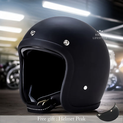 Half-Shell Retro Motorcycle Helmet DOT ECE Approved Open Face Cruiser Riding Headgear for Men Women Street Bike Chopper Bobber Scooter