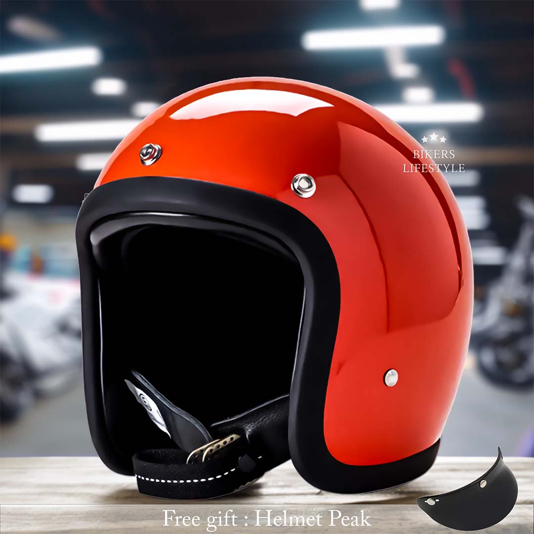 Half-Shell Retro Motorcycle Helmet DOT ECE Approved Open Face Cruiser Riding Headgear for Men Women Street Bike Chopper Bobber Scooter