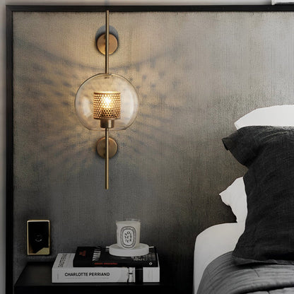 Iron & Glass Sphere Sconce 10 in Black Fixture Warm 3000K E27 Socket Bedroom Hallway Reading Nook Ambient Lighting for Modern Industrial Far