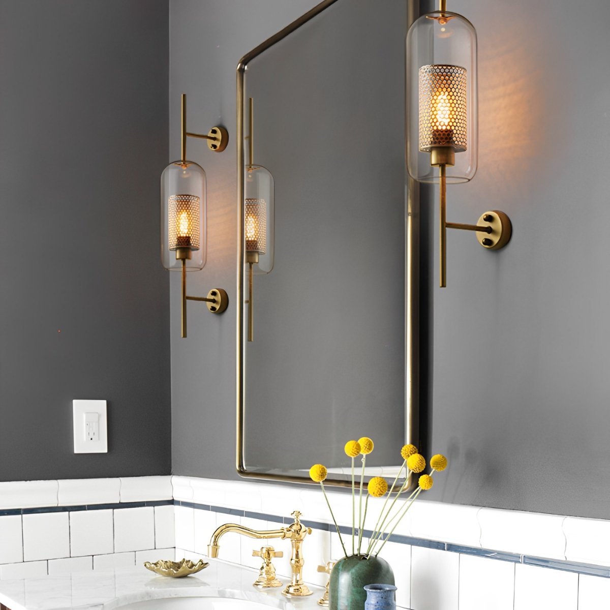Iron & Glass Sphere Sconce 10 in Black Fixture Warm 3000K E27 Socket Bedroom Hallway Reading Nook Ambient Lighting for Modern Industrial Far