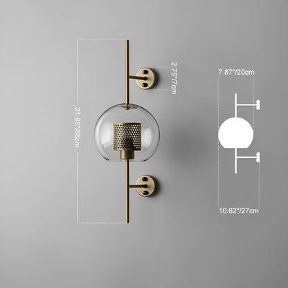 Iron & Glass Sphere Sconce 10 in Black Fixture Warm 3000K E27 Socket Bedroom Hallway Reading Nook Ambient Lighting for Modern Industrial Far
