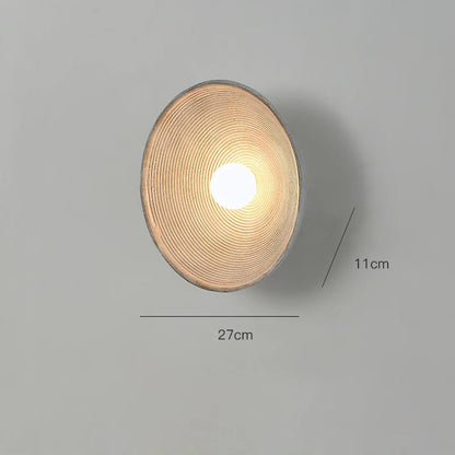 Round Glass Resin Wall Sconce White LED Fixture Bedroom Hallway Living Room Soft Glow Minimalist Mount Ambient Light for Home