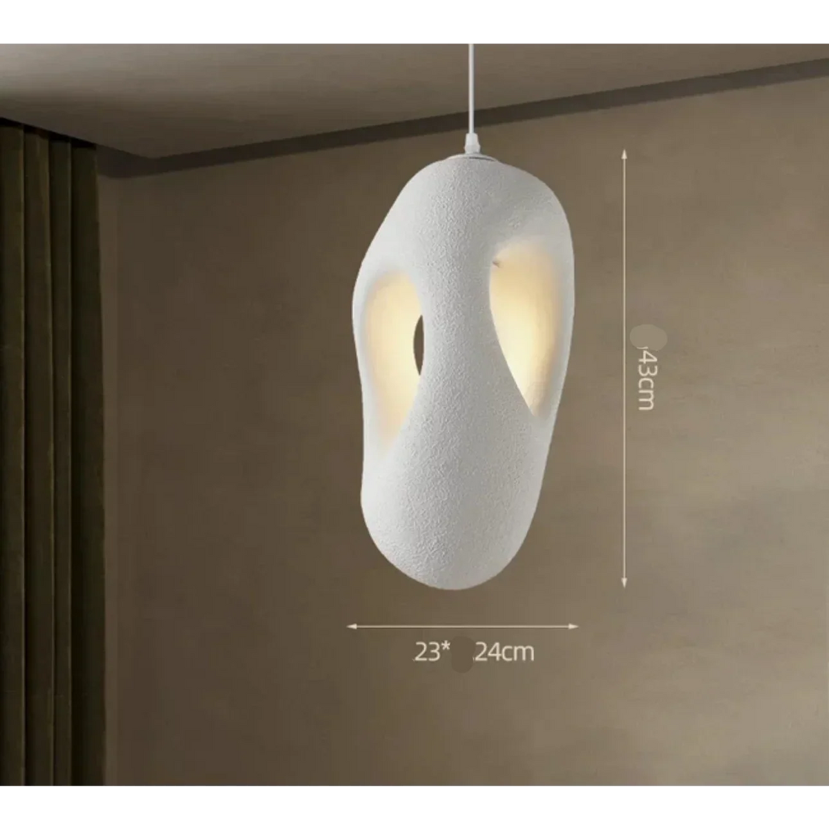 Organic Resin Hanging Lamp E27 Socket 110-120V Sculptural Ceiling Light for Dining Room Living Room Bedroom Modern Minimalist Ambient Lighti