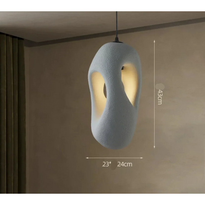 Organic Resin Hanging Lamp E27 Socket 110-120V Sculptural Ceiling Light for Dining Room Living Room Bedroom Modern Minimalist Ambient Lighti